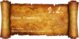 Vass Lambert névjegykártya