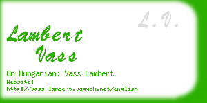 lambert vass business card